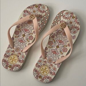 Tory Burch Women’s Size 8 Ballet Pink Hicks Garden Floral Cottage Fairy Feminine